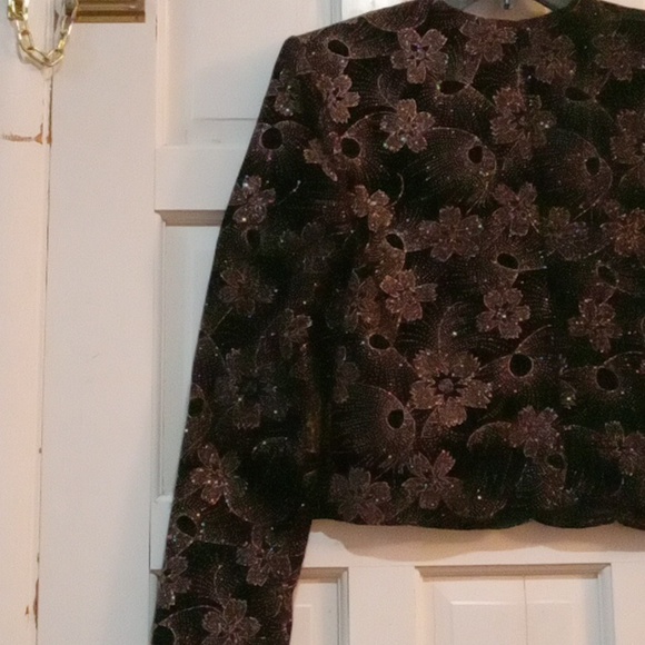 Norton McNaughton Vintage Sparkly Evening Jacket Size 8 - Picture 4 of 10